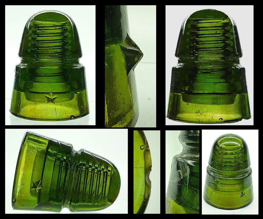 For Sale Sold Or No Longer Available Cd 145 Star Telegraph Insulator Yellow Olive Green W