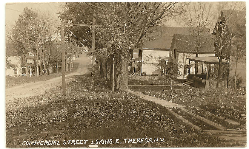 Vintage Photographs > E. Theresa NY c.1910, Alley Arm Phone Line, Old Homes