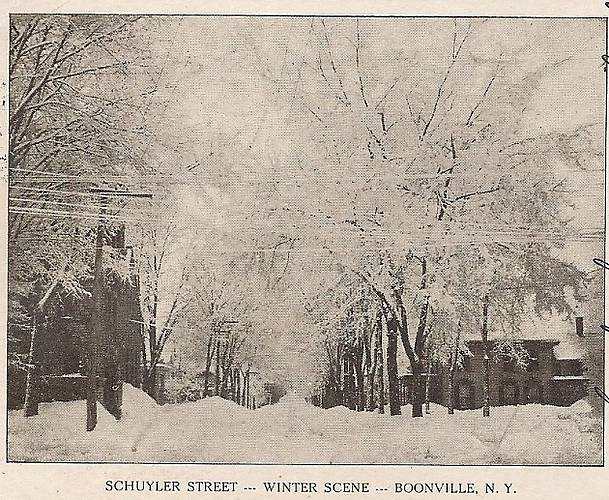Vintage Photographs > Boonville, NY 1909, Snow, Ice on Poles and Wires.